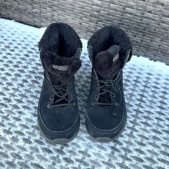 Skechers On The Go Gen 5 Women’s Faux Fur Lined Leather Winter Boots Size 8.5 - Picture 5 of 13